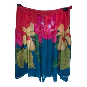 Bandolino Red and Pink Knee-Length Skater Skirt